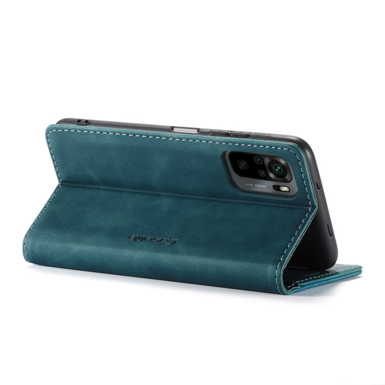 For Xiaomi Redmi Note 10 4G / Note 10s CaseMe 013 Multifunctional Horizontal Flip Leather Case with Holder & Card Slot & Wallet(Blue) - free shipping - PMC TechLife - Order now!