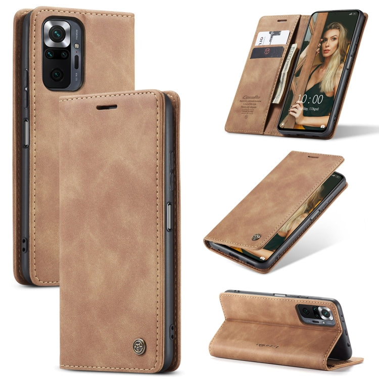 For Xiaomi Redmi Note 10 Pro 4G / Note 10 Pro Max CaseMe 013 Multifunctional Horizontal Flip Leather Case with Holder & Card Slot & Wallet(Brown) - free shipping - PMC TechLife - Order now!