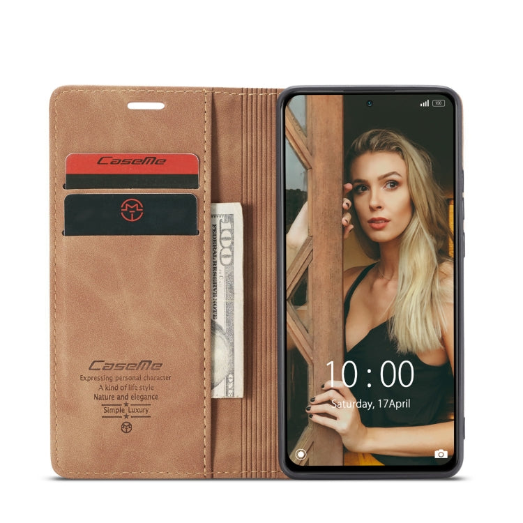 For Xiaomi Redmi Note 10 Pro 4G / Note 10 Pro Max CaseMe 013 Multifunctional Horizontal Flip Leather Case with Holder & Card Slot & Wallet(Brown) - free shipping - PMC TechLife - Order now!