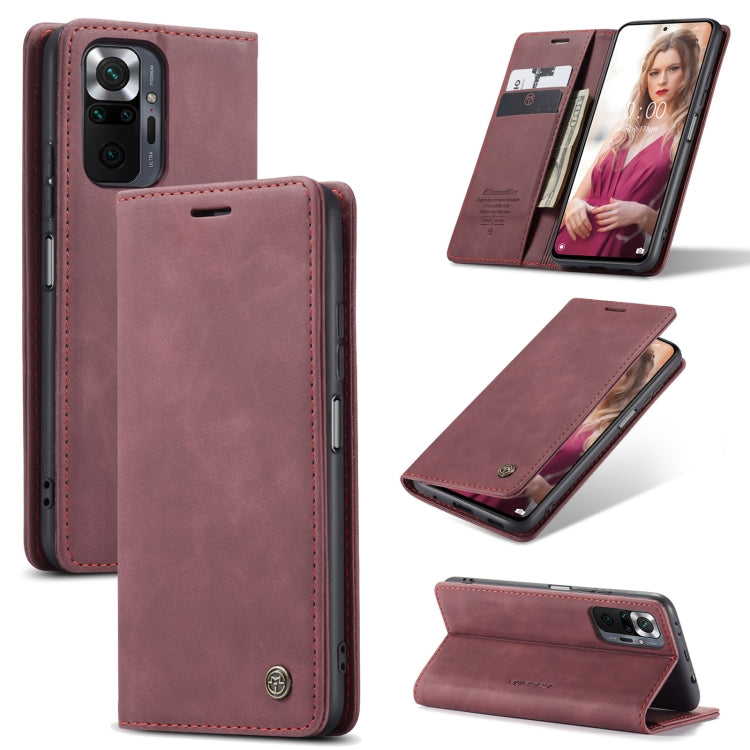 For Xiaomi Redmi Note 10 Pro 4G / Note 10 Pro Max CaseMe 013 Multifunctional Horizontal Flip Leather Case with Holder & Card Slot & Wallet(Wine Red) - free shipping - PMC TechLife - Order now!