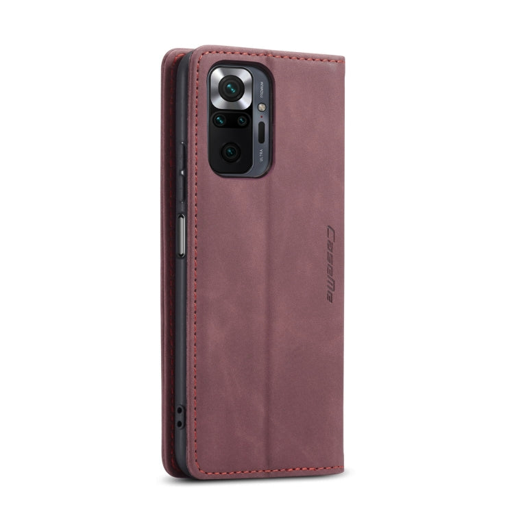 For Xiaomi Redmi Note 10 Pro 4G / Note 10 Pro Max CaseMe 013 Multifunctional Horizontal Flip Leather Case with Holder & Card Slot & Wallet(Wine Red) - free shipping - PMC TechLife - Order now!