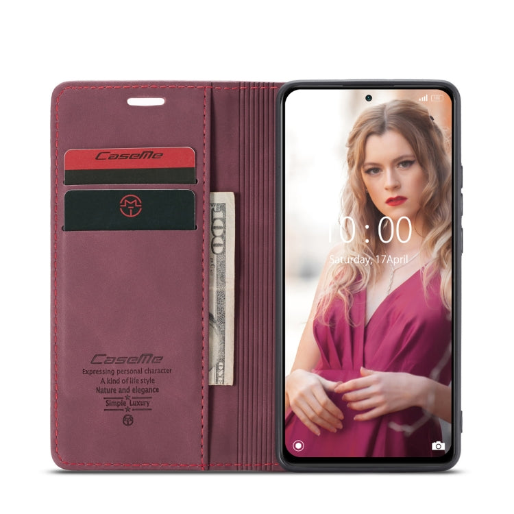 For Xiaomi Redmi Note 10 Pro 4G / Note 10 Pro Max CaseMe 013 Multifunctional Horizontal Flip Leather Case with Holder & Card Slot & Wallet(Wine Red) - free shipping - PMC TechLife - Order now!