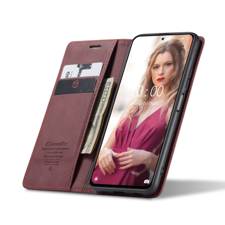 For Xiaomi Redmi Note 10 Pro 4G / Note 10 Pro Max CaseMe 013 Multifunctional Horizontal Flip Leather Case with Holder & Card Slot & Wallet(Wine Red) - free shipping - PMC TechLife - Order now!
