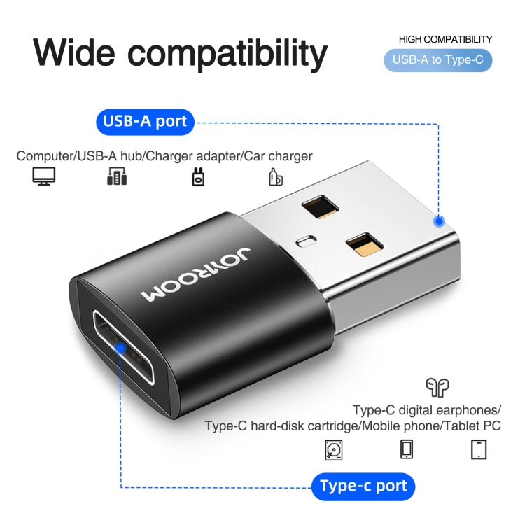 JOYROOM S-H152 3A USB Male to USB-C / Type-C Female OTG Adapter(Black) - OTG Adapter by JOYROOM | Online Shopping South Africa | PMC TechLife | Buy Now Pay Later Mobicred