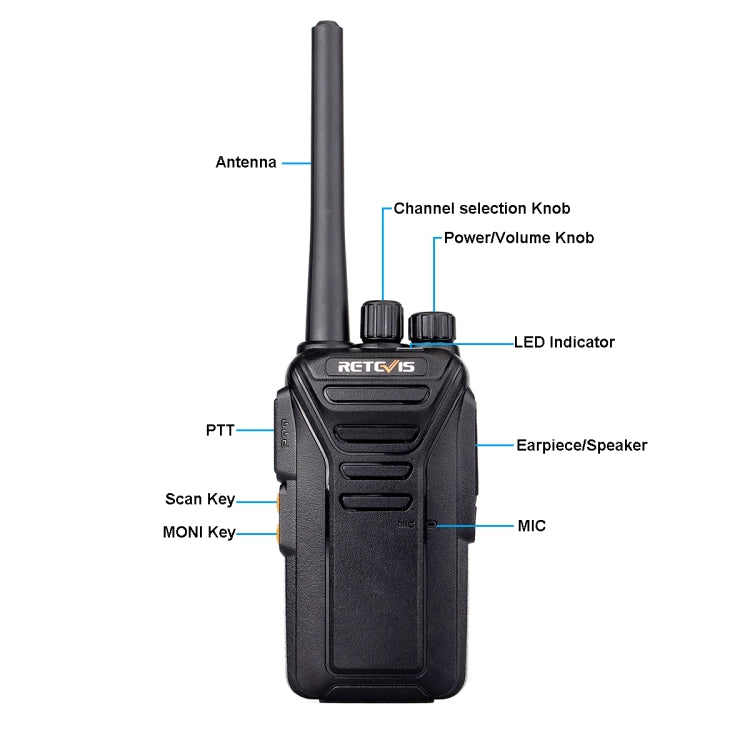 RETEVIS RT27 2W US Frequency 462.5500MHz-467.7125MHz 22CHS FRS Two Way Radio Handheld Walkie Talkie, US Plug(Black) - free shipping - PMC TechLife - Order now!