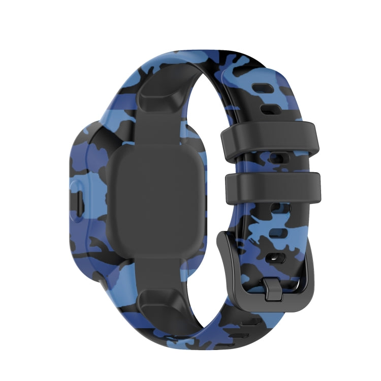 Compatible with Garmin Vivofit JR3 Silicone Printing Watch Band(Camouflage Blue) - Watch Bands by PMC TechLife | Online Shopping South Africa | PMC TechLife | Buy Now Pay Later Mobicred
