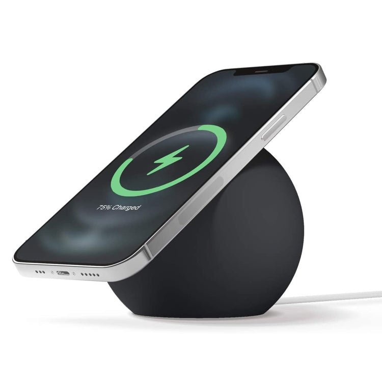 Silicone Pellet Magsafe Magnetic Charger Holder for iPhone 12 Series(Black) - Desktop Holder by PMC TechLife | Online Shopping South Africa | PMC TechLife