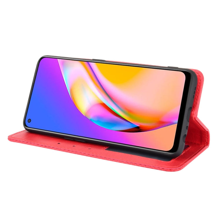 For OPPO A94 5G / Reno5Z 5G / F19 Pro+ 5G Magnetic Buckle Retro Crazy Horse Texture Horizontal Flip Leather Case with Holder & Card Slots & Photo Frame(Red) - free shipping - PMC TechLife - Order now!