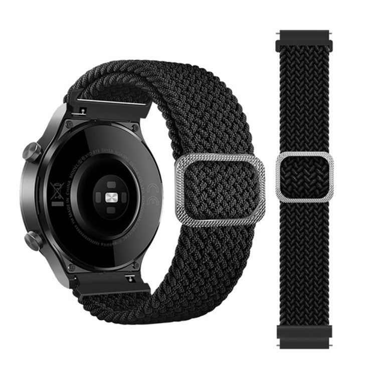 22mm Universal Adjustable Nylon Braided Elasticity Watch Band(Black) - 22mm Bands by PMC TechLife | Online Shopping South Africa | PMC TechLife | Buy Now Pay Later Mobicred
