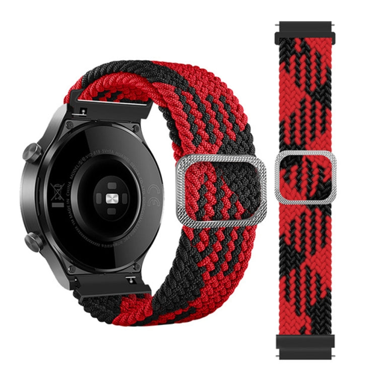 22mm Universal Adjustable Nylon Braided Elasticity Watch Band(Red Black) - 22mm Bands by PMC TechLife | Online Shopping South Africa | PMC TechLife | Buy Now Pay Later Mobicred