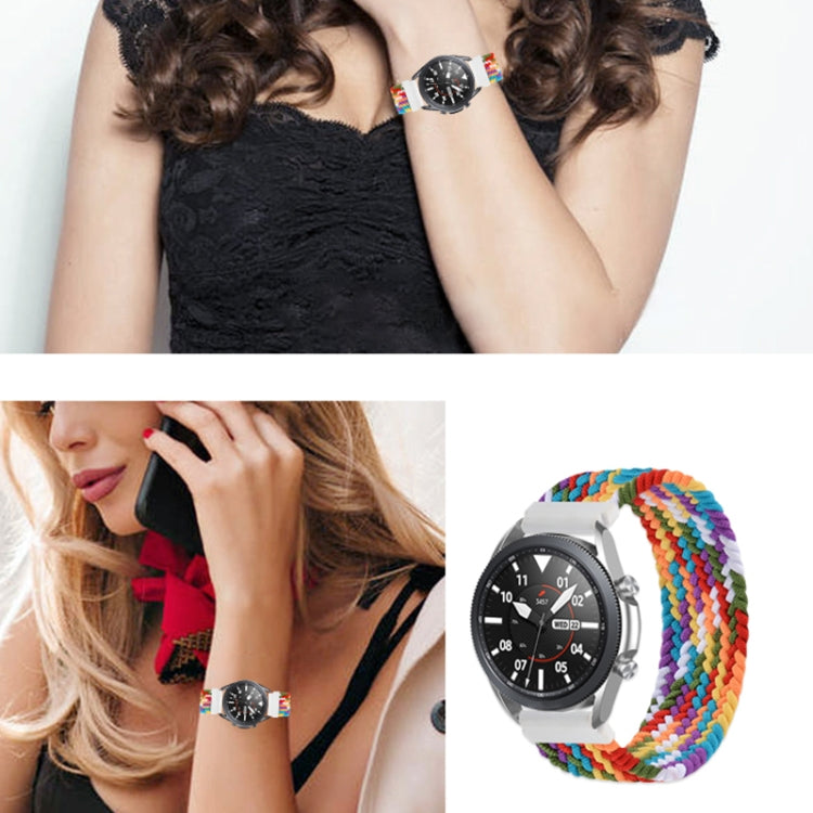 Compatible with Garmin Vivoactive 3 Adjustable Nylon Braided Elasticity Watch Band, Size:125mm(Rainbow) - Watch Bands by PMC TechLife | Online Shopping South Africa | PMC TechLife | Buy Now Pay Later Mobicred