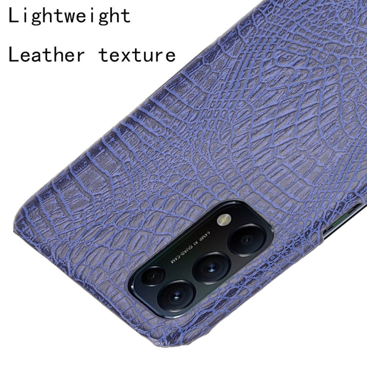 For OPPO Reno5 5G / Find X3 Lite Shockproof Crocodile Texture PC + PU Case(Blue) - OPPO Cases by PMC TechLife | Online Shopping South Africa | PMC TechLife | Buy Now Pay Later Mobicred