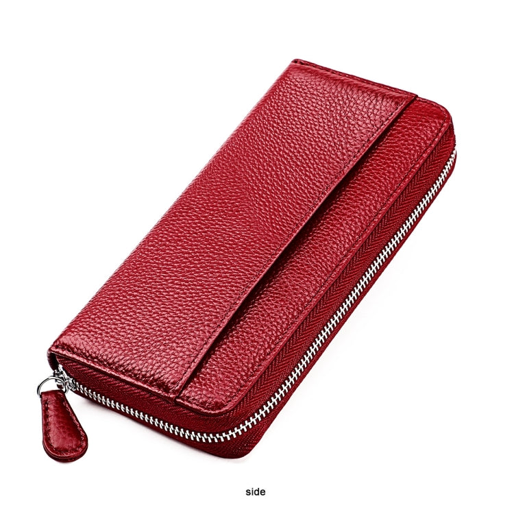 RFID Lychee Texture Fashion Organ Clutch Ladies Zipper Long Change Bag(ArmyGreen) - free shipping - PMC TechLife - Order now!