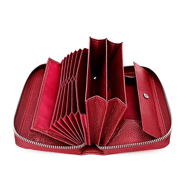 RFID Lychee Texture Fashion Organ Clutch Ladies Zipper Long Change Bag(Black) - free shipping - PMC TechLife - Order now!