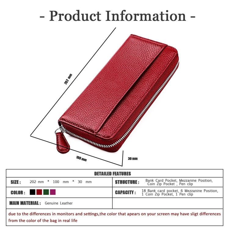 RFID Lychee Texture Fashion Organ Clutch Ladies Zipper Long Change Bag(Black) - free shipping - PMC TechLife - Order now!