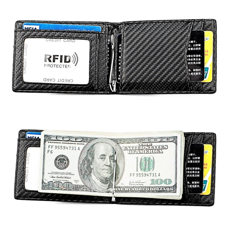 RFID Anti-theft Leather Men Wallet(Carbon Fiber Texture) - Antimagnetic RFID Package by PMC TechLife | Online Shopping South Africa | PMC TechLife | Buy Now Pay Later Mobicred