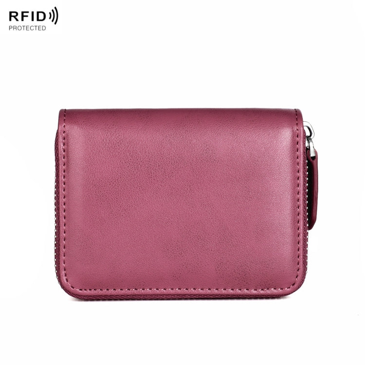 RFID Anti-theft Zipper Leather Coin Purse Coin Storage Bag(Purple) - free shipping - PMC TechLife - Order now!