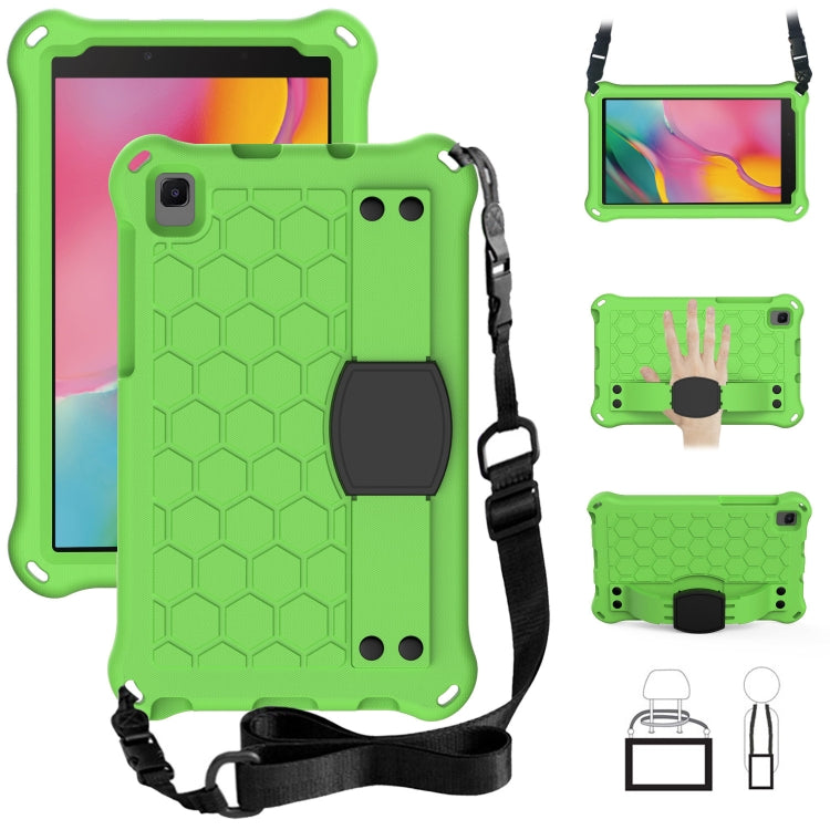 For Samsung Galaxy Tab A 8.0 & S Pen (2019)P200/P205 Honeycomb Design EVA + PC Four Corner Shockproof Protective Case with Strap(Green+Black) - free shipping - PMC TechLife - Order now!