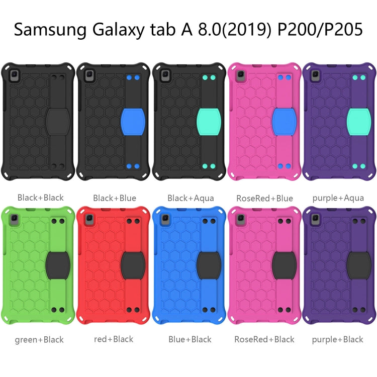 For Samsung Galaxy Tab A 8.0 & S Pen (2019)P200/P205 Honeycomb Design EVA + PC Four Corner Shockproof Protective Case with Strap(Green+Black) - free shipping - PMC TechLife - Order now!