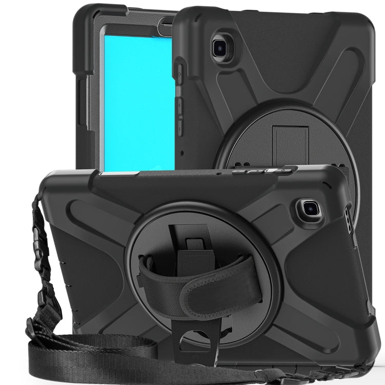 For Samsung Galaxy Tab A7 Lite T220 / T225 Silicone + PC Protective Case with Holder & Shoulder Strap(Black) - free shipping - PMC TechLife - Order now!