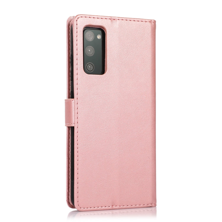 For Samsung Galaxy S20 FE Calf Texture 2 in 1 Detachable Magnetic Back Cover Horizontal Flip Leather Case with Holder & Card Slots & Wallet & Photo Frame(Rose Gold) - free shipping - PMC TechLife - Order now!
