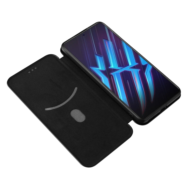 For ZTE Nubia Red Magic 6R Carbon Fiber Texture Horizontal Flip TPU + PC + PU Leather Case with Card Slot(Black) - free shipping - PMC TechLife - Order now!