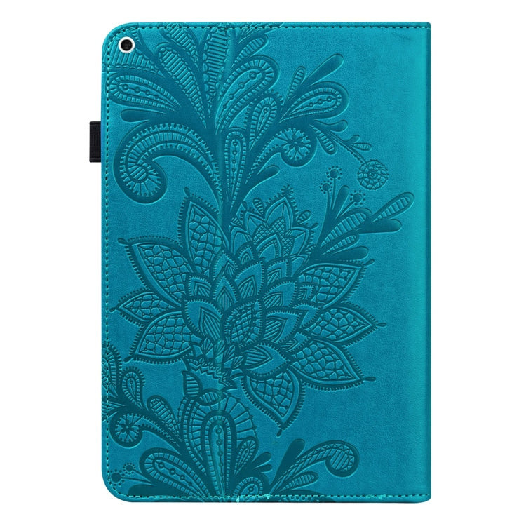 Lace Flower Embossing Pattern Horizontal Flip Leather Case with Holder & Card Slots & Wallet & Photo Frame & Sleep / Wake-up Function For iPad 9.7 2018 / 9.7  2017 / Air 2 / Air(Blue) - free shipping - PMC TechLife - Order now!
