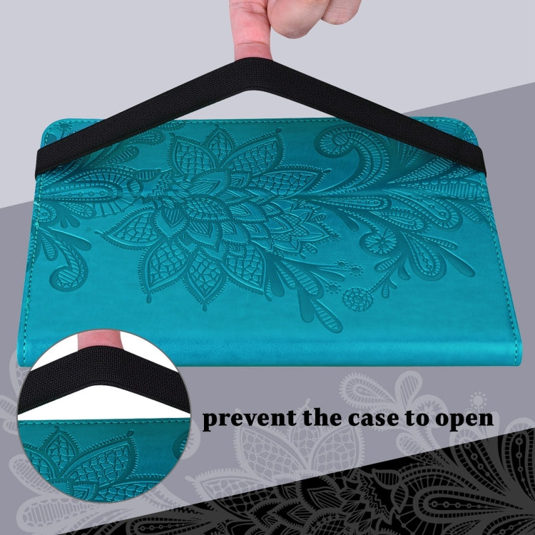 Lace Flower Embossing Pattern Horizontal Flip Leather Case with Holder & Card Slots & Wallet & Photo Frame & Sleep / Wake-up Function For iPad 9.7 2018 / 9.7  2017 / Air 2 / Air(Blue) - free shipping - PMC TechLife - Order now!