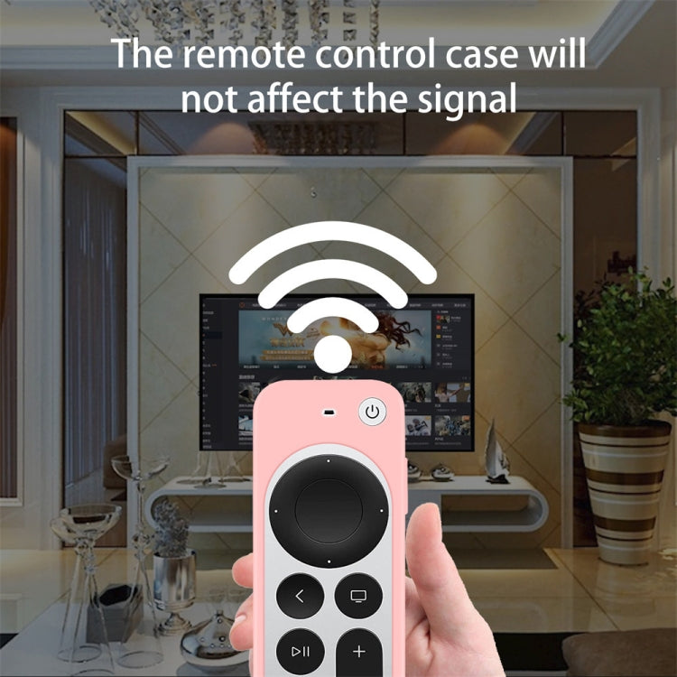 Silicone Protective Case Cover with Rope For Apple TV 4K 4th Siri Remote Controller(Black) - Apple TV Accessories by PMC TechLife | Online Shopping South Africa | PMC TechLife