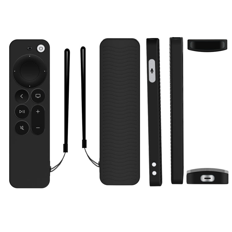 Silicone Protective Case Cover For Apple TV 4K 4th Siri Remote Controller(Black) - Apple TV Accessories by PMC TechLife | Online Shopping South Africa | PMC TechLife
