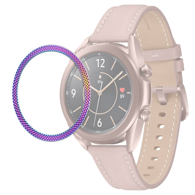 For Samsung Galaxy Watch 3 41mm Smart Watch Rhombus Texture Bezel Ring(Colorful) - Watch Cases by ENKAY | Online Shopping South Africa | PMC TechLife | Buy Now Pay Later Mobicred
