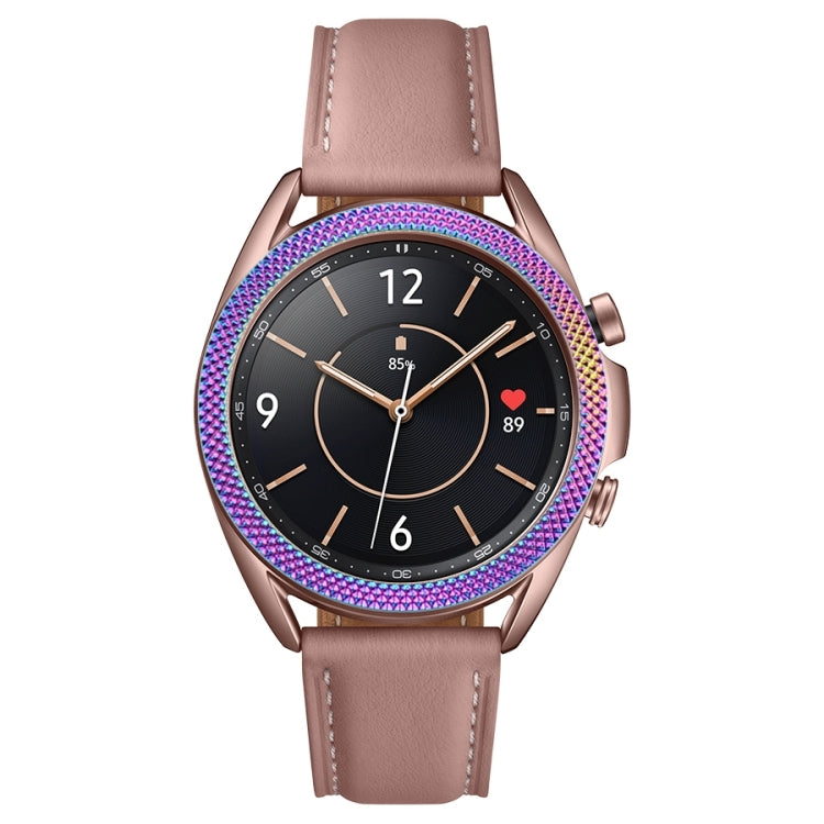For Samsung Galaxy Watch 3 41mm Smart Watch Rhombus Texture Bezel Ring(Colorful) - Watch Cases by ENKAY | Online Shopping South Africa | PMC TechLife | Buy Now Pay Later Mobicred