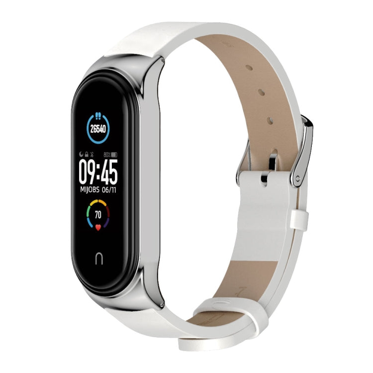 For Xiaomi Mi Band 6 / 5 / 4 / 3 Mijobs CS Microfiber Leather Watch Band(White) - Watch Bands by MIJOBS | Online Shopping South Africa | PMC TechLife | Buy Now Pay Later Mobicred