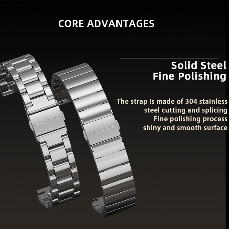 For Xiaomi Mi Band 6 / 5 / 4 / 3 Mijobs CS Metal Three Bead Stainless Steel Watch Band(Gold) - free shipping - PMC TechLife - Order now!