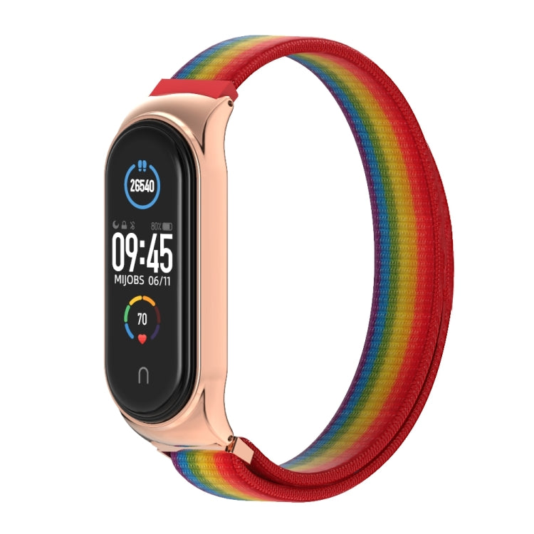 For Xiaomi Mi Band 6 / 5 / 4 / 3 Mijobs CS Breathable Nylon Watch Band(Rainbow Rose gold) - free shipping - PMC TechLife - Order now!