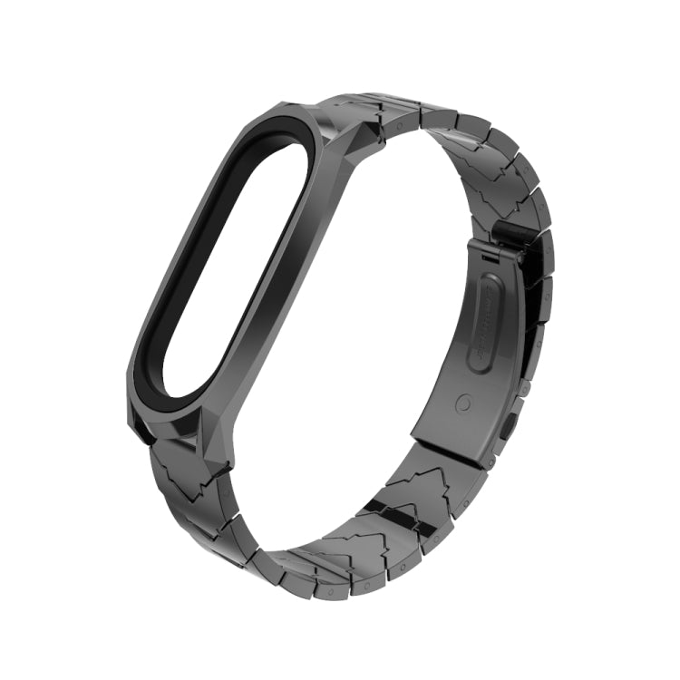 For Xiaomi Mi Band 6 / 5 / 4 / 3 Mijobs GT Metal Stainless Steel V Type Watch Band(Black) - Watch Bands by MIJOBS | Online Shopping South Africa | PMC TechLife | Buy Now Pay Later Mobicred