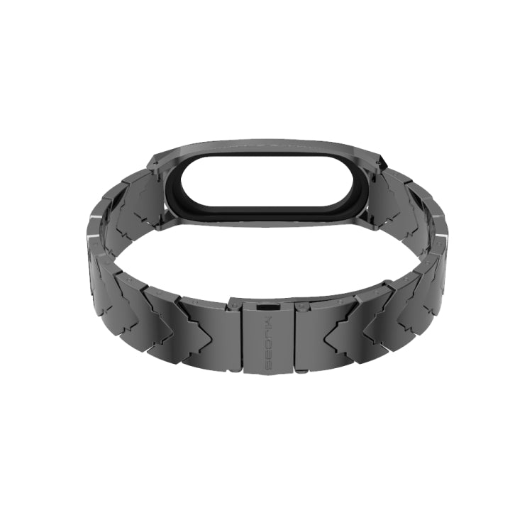 For Xiaomi Mi Band 6 / 5 / 4 / 3 Mijobs GT Metal Stainless Steel V Type Watch Band(Black) - Watch Bands by MIJOBS | Online Shopping South Africa | PMC TechLife | Buy Now Pay Later Mobicred
