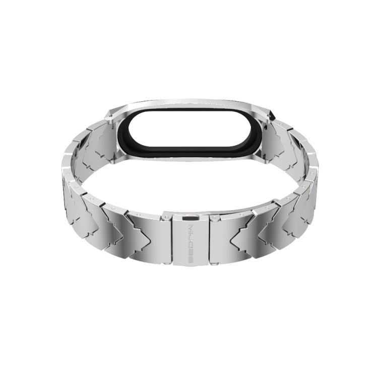 For Xiaomi Mi Band 6 / 5 / 4 / 3 Mijobs GT Metal Stainless Steel V Type Watch Band(Silver) - Watch Bands by MIJOBS | Online Shopping South Africa | PMC TechLife | Buy Now Pay Later Mobicred