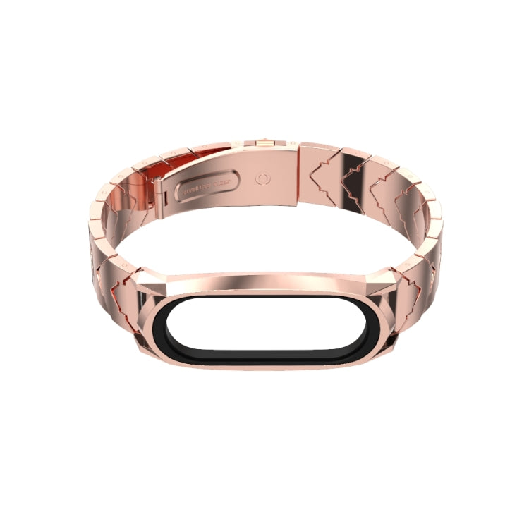 For Xiaomi Mi Band 6 / 5 / 4 / 3 Mijobs GT Metal Stainless Steel V Type Watch Band(Rose Gold) - free shipping - PMC TechLife - Order now!
