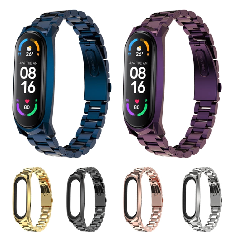 For Xiaomi Mi Band 6 / 5 / 4 / 3 Mijobs Three Beads Metal GT Stainless Steel Watch Band(Silver) - free shipping - PMC TechLife - Order now!