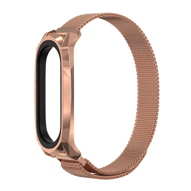 For Xiaomi Mi Band 6 / 5 / 4 / 3 Mijobs Milan Magnetic GT Stainless Steel Watch Band(Rose Gold) - Watch Bands by MIJOBS | Online Shopping South Africa | PMC TechLife | Buy Now Pay Later Mobicred