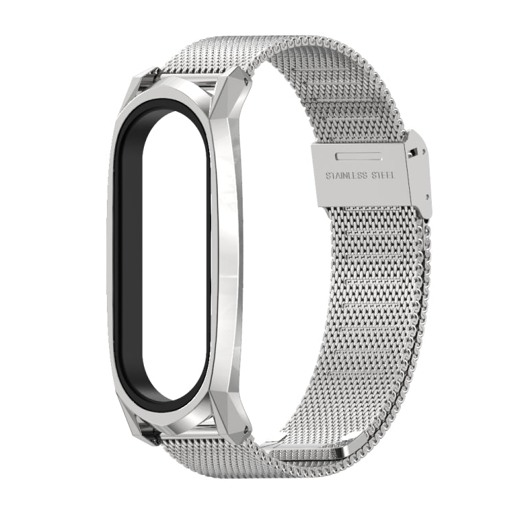 For Xiaomi Mi Band 6 / 5 / 4 / 3 Mijobs Milan Buckle GT Metal Stainless Steel Watch Band(Silver) - Watch Bands by MIJOBS | Online Shopping South Africa | PMC TechLife | Buy Now Pay Later Mobicred