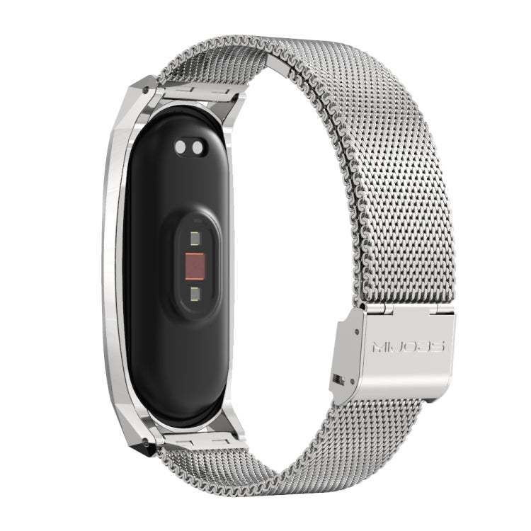For Xiaomi Mi Band 6 / 5 / 4 / 3 Mijobs Milan Buckle GT Metal Stainless Steel Watch Band(Silver) - Watch Bands by MIJOBS | Online Shopping South Africa | PMC TechLife | Buy Now Pay Later Mobicred