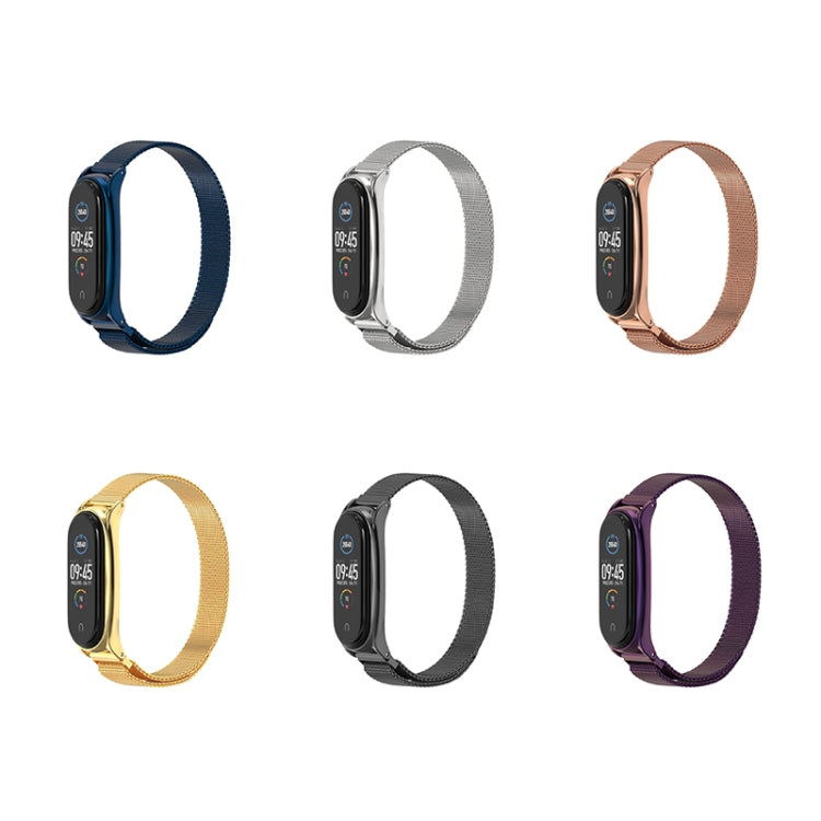 For Xiaomi Mi Band 6 / 5 / 4 / 3 Mijobs Milan Magnetic Plus Stainless Steel Watch Band(Purple) - Watch Bands by MIJOBS | Online Shopping South Africa | PMC TechLife | Buy Now Pay Later Mobicred