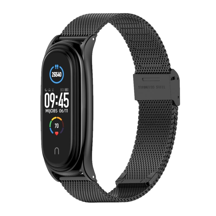 For Xiaomi Mi Band 6 / 5 / 4 / 3 Mijobs Milan Buckle Plus Stainless Steel Watch Band(Black) - Watch Bands by MIJOBS | Online Shopping South Africa | PMC TechLife | Buy Now Pay Later Mobicred