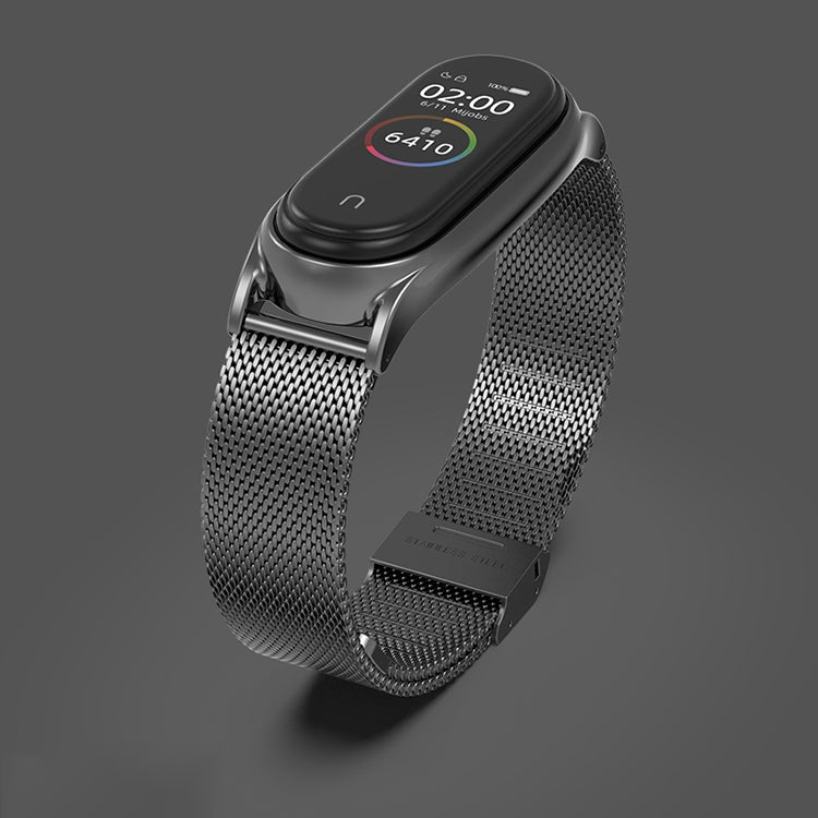 For Xiaomi Mi Band 6 / 5 / 4 / 3 Mijobs Milan Buckle Plus Stainless Steel Watch Band(Black) - Watch Bands by MIJOBS | Online Shopping South Africa | PMC TechLife | Buy Now Pay Later Mobicred
