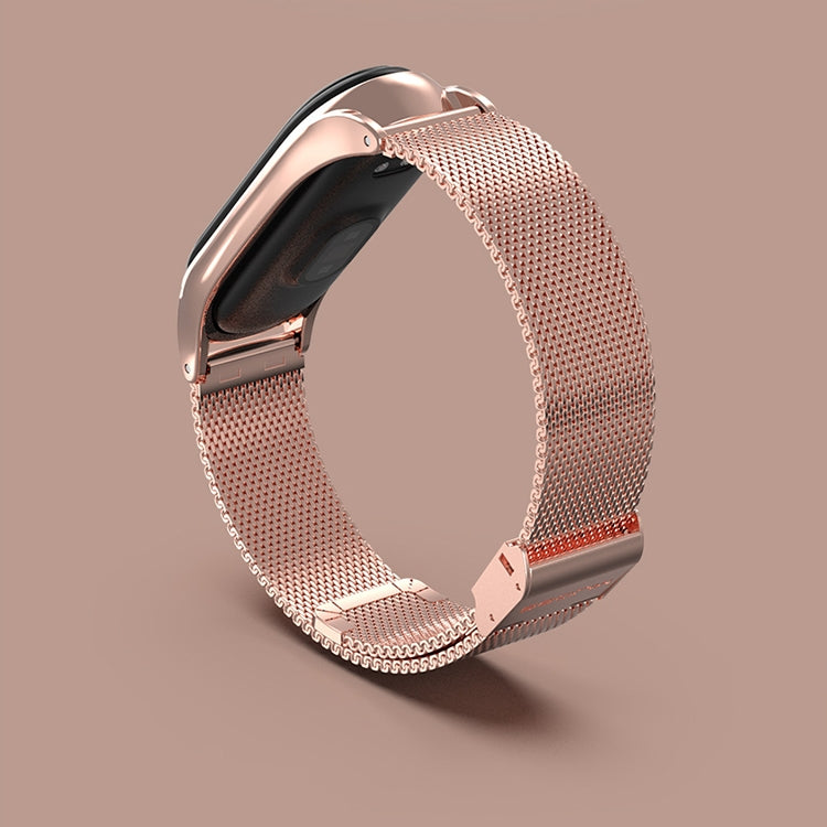 For Xiaomi Mi Band 6 / 5 / 4 / 3 Mijobs Milan Buckle Plus Stainless Steel Watch Band(Rose Gold) - Watch Bands by MIJOBS | Online Shopping South Africa | PMC TechLife | Buy Now Pay Later Mobicred