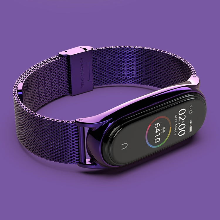 For Xiaomi Mi Band 6 / 5 / 4 / 3 Mijobs Milan Buckle Plus Stainless Steel Watch Band(Purple) - Watch Bands by MIJOBS | Online Shopping South Africa | PMC TechLife | Buy Now Pay Later Mobicred