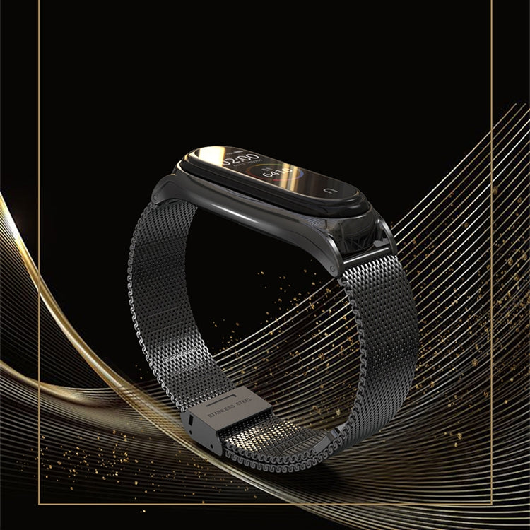 For Xiaomi Mi Band 6 / 5 / 4 / 3 Mijobs Milan Buckle Plus Stainless Steel Watch Band(Black) - Watch Bands by MIJOBS | Online Shopping South Africa | PMC TechLife | Buy Now Pay Later Mobicred