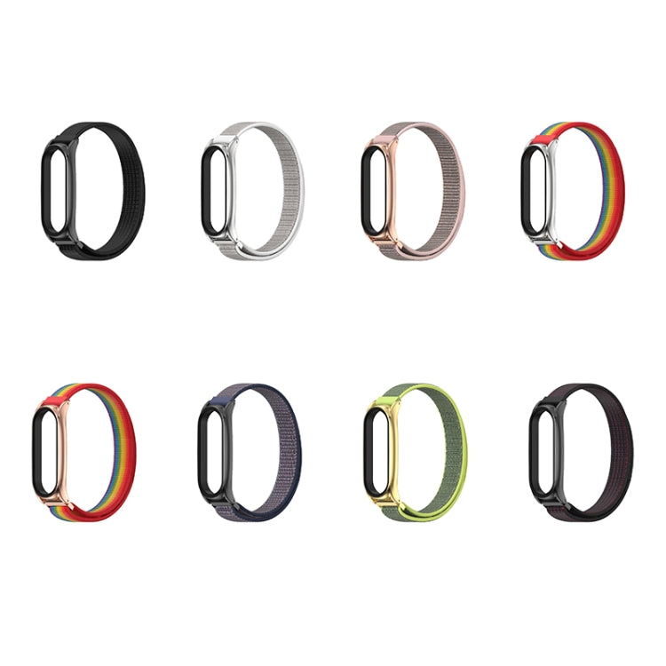 For Xiaomi Mi Band 6 / 5 / 4 / 3 Mijobs Nylon Loop Plus Watch Band Watch Band(Seashell Silver) - Watch Bands by MIJOBS | Online Shopping South Africa | PMC TechLife | Buy Now Pay Later Mobicred